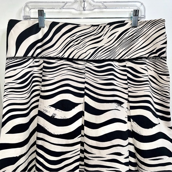 🦓 Worthington box pleat skirt, zebra stripe pattern, zipper on side, lined - Picture 2 of 11
